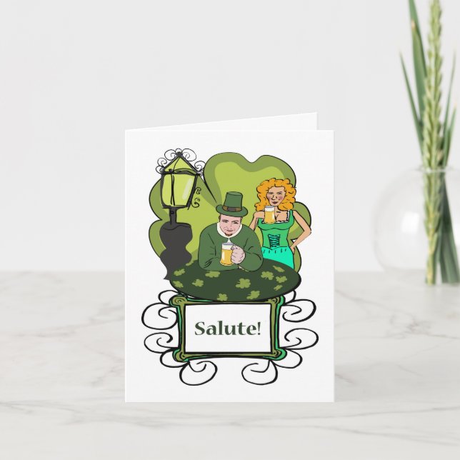 Carte Salut ! Salutations en italien pour la Saint Patri (Devant)