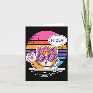 Carte Salut Zev Drôle Chat Princesse Coucher de soleil L