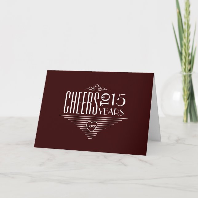 Carte Salutation à l'occasion du 15e anniversaire (Devant)