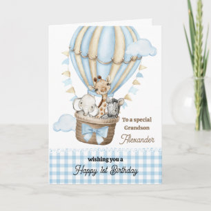 Carte Salutation au ballon à air chaud pour l'anniversai