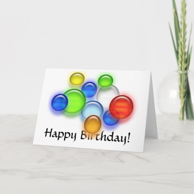 Carte - Salutation - Bulles d'anniversaire (Devant)