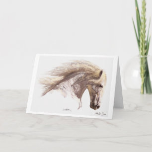 Carte Salutation-cartes de cheval blanc de "SILVERWIND"