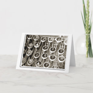 Carte Salutation d'anniversaire de la machine à écrire v