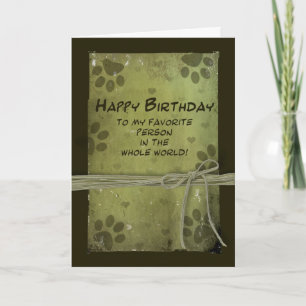 Carte Salutation d'anniversaire de PET - PAW IMPRESSIONS