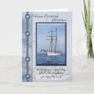 Carte Salutation d'anniversaire de yacht de frère