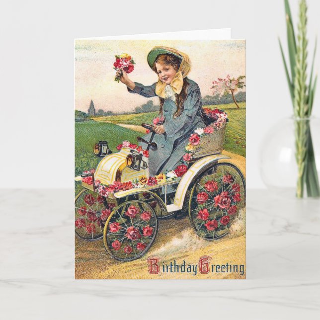 Carte Salutation d'anniversaire vintage (Devant)