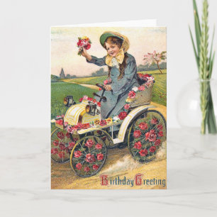 Carte Salutation d'anniversaire vintage