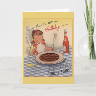 Carte Salutation d'anniversaire Whimsical vintage