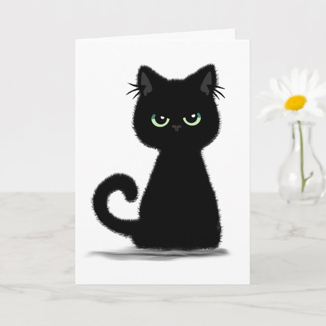Carte Salutation de chats mécontents sarcastiques (Petite plante)