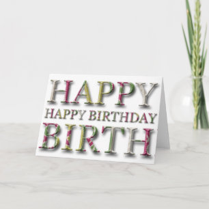 Carte Salutation de joyeux anniversaire avec des lettres