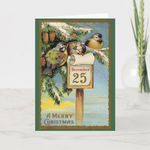 Carte Salutation de Noël vintage Joyeux