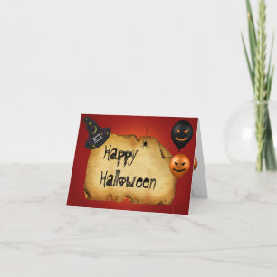 Carte Salutation de vieux parchemin d'Halloween