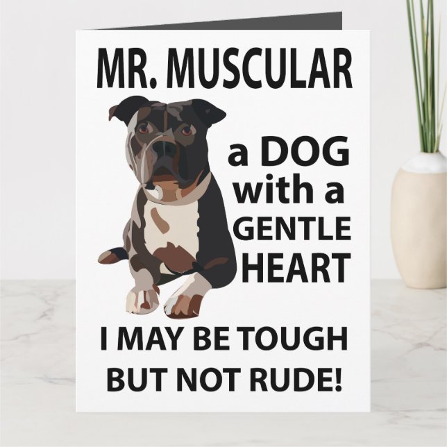 Carte Salutation des animaux de chien Pitbull (Devant)