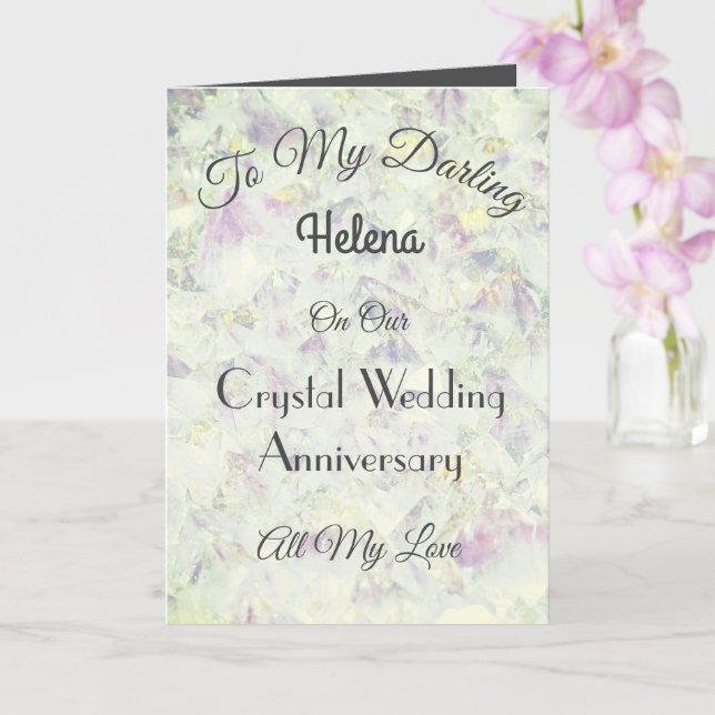 Carte Salutation des femmes de l'anniversaire de cristal (Orchidée)