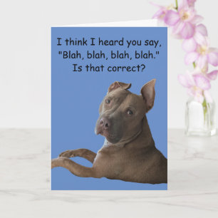 Carte Salutation drôle de Pit Bull