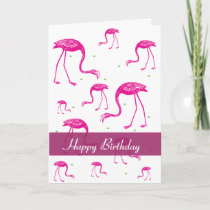 Carte Salutation Flamant rose