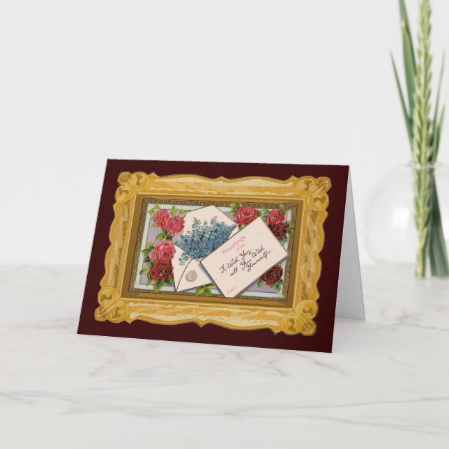 Carte Salutation florale vintage (Devant)
