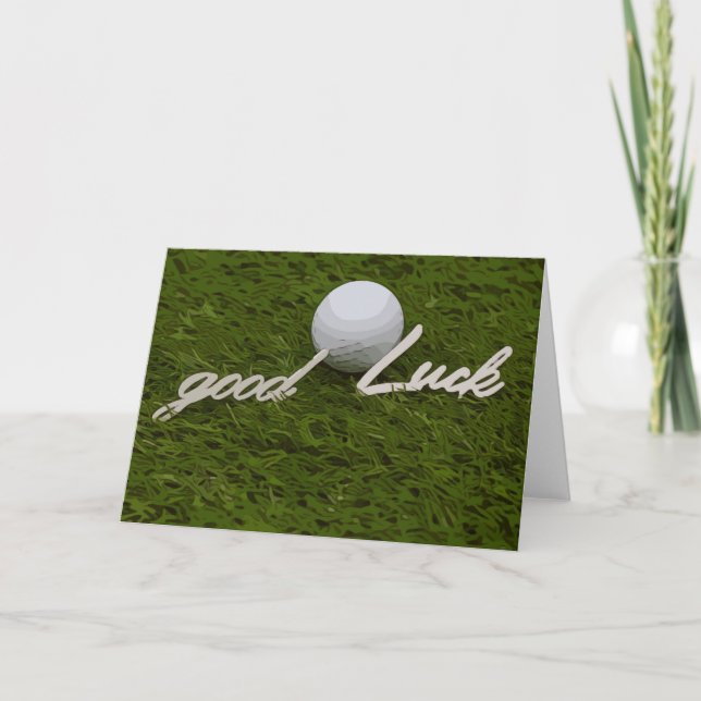 Carte Salutation golf balle de golf bonne chance écritur (Devant)