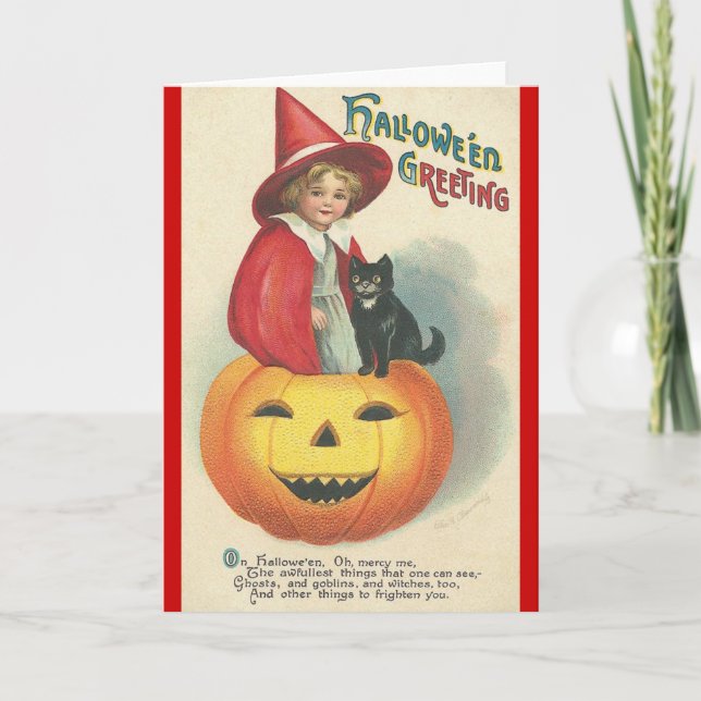 Carte Salutation Halloween vintage (Devant)