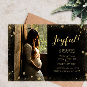 Carte Salutation photo de Noël de la grossesse