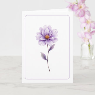 Carte Salutation pliée minimaliste Lavande