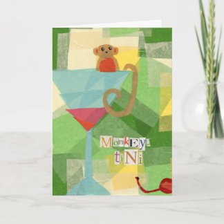 Carte Salutation pour l'anniversaire du singe-tini