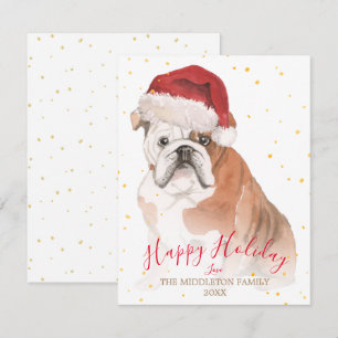 Carte Salutation saisonnière d'or chien de vacances