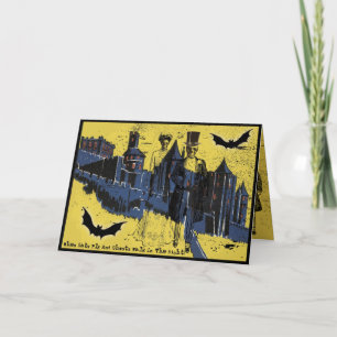 Carte Salutation Skeleton Couple Halloween