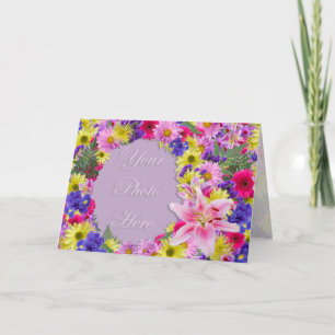 Carte Salutation tropicale de cadre de tableau de fleurs