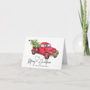 Carte Salutation vintage de Joyeux Noël de rétro camion