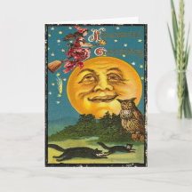 Salutation vintage Halloween Moon Witch
