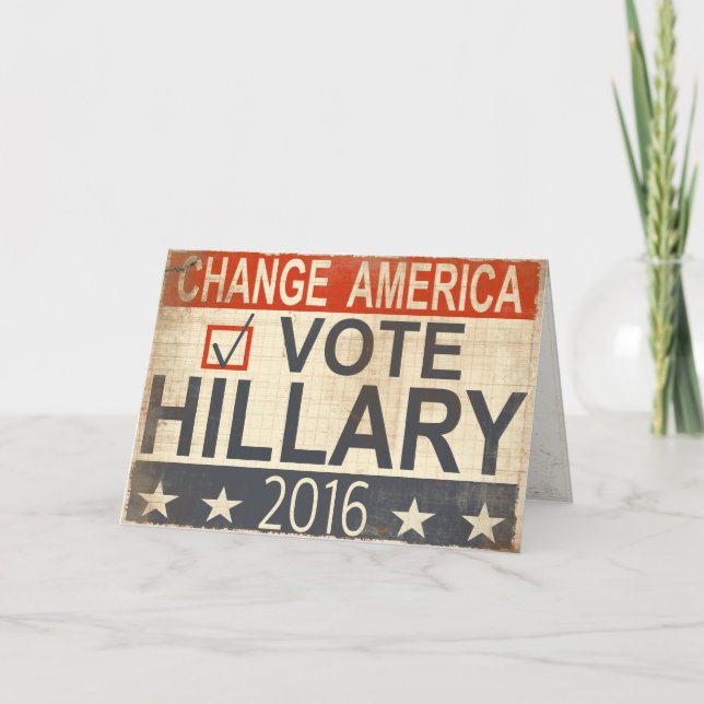 Carte Salutations 2016 d'élection de Hillary Clinton de (Devant)
