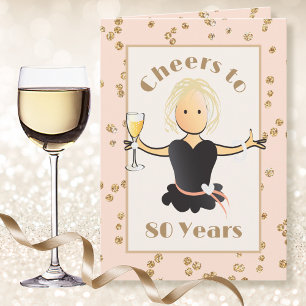 Carte Salutations à 80 Gold Sparkle Parties scintillant