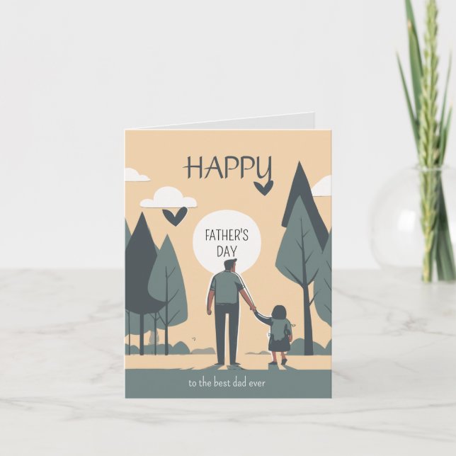 Carte Salutations au Meilleur Papa du Monde, Charmant et (Devant)