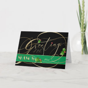 Carte Salutations corporatives de la saison Gold Calligr