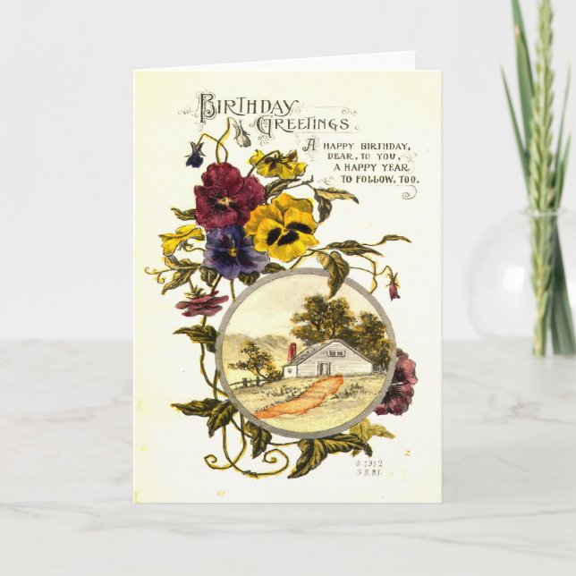 Carte Salutations d'anniversaire 1912 (Devant)