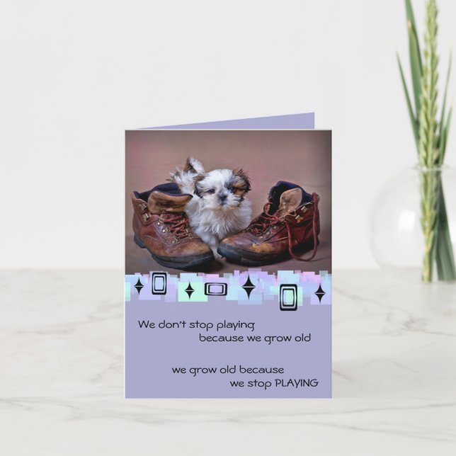 Carte Salutations d'anniversaire de chiot de Shih Tzu (Devant)