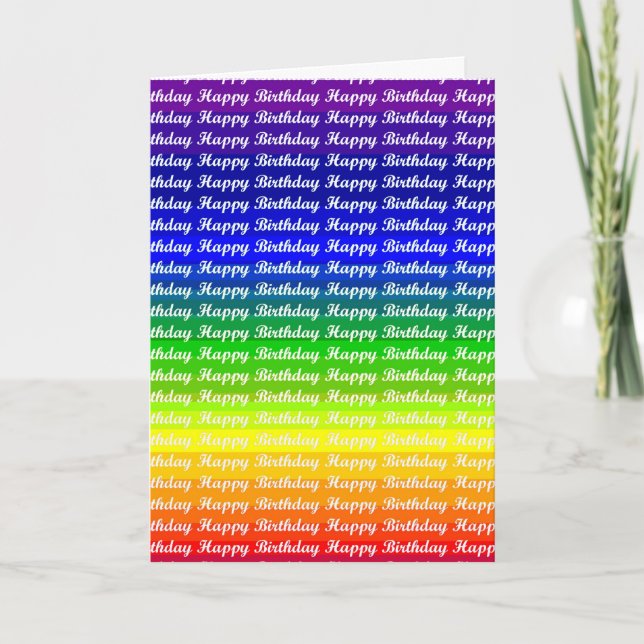 Carte Salutations d'anniversaire de fierté d'arc-en-ciel (Devant)