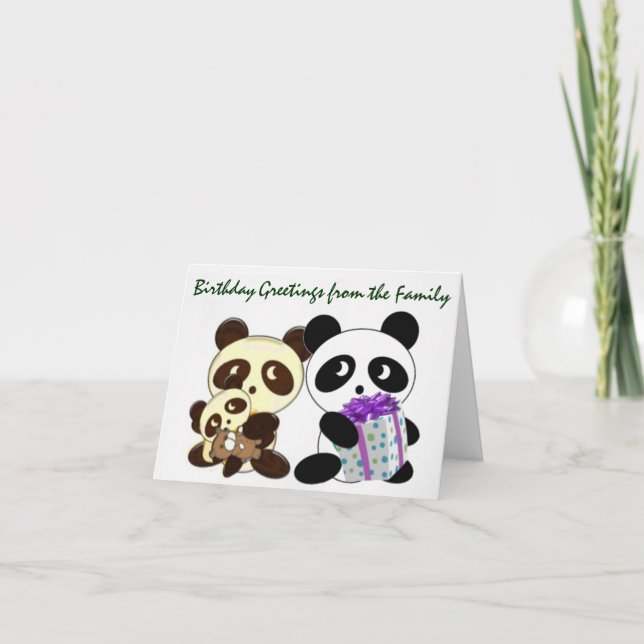 Carte Salutations d'anniversaire de Panda (Devant)