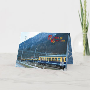 Carte Salutations d'anniversaire - Voitures de chemin de