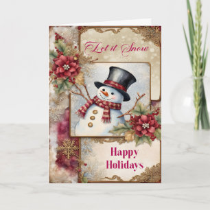Carte Salutations de bonhomme de neige