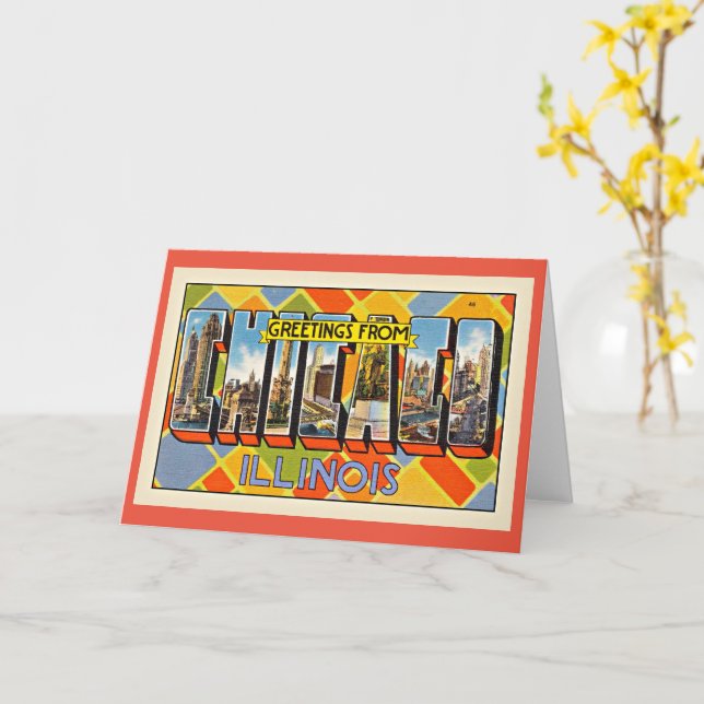 Carte Salutations de Chicago, Illinois (Fleur jaune)