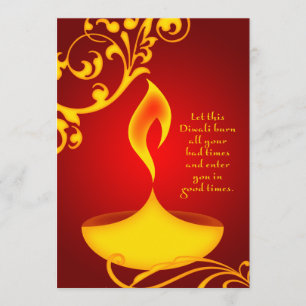 Carte salutations de diwali : lumière élégante