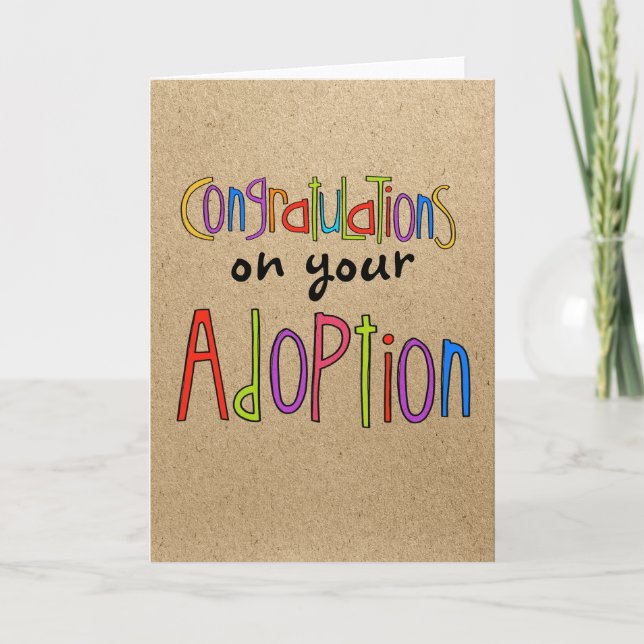 Carte Salutations de félicitations d'adoption (Devant)