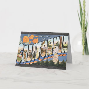 Carte Salutations de la Californie, cru