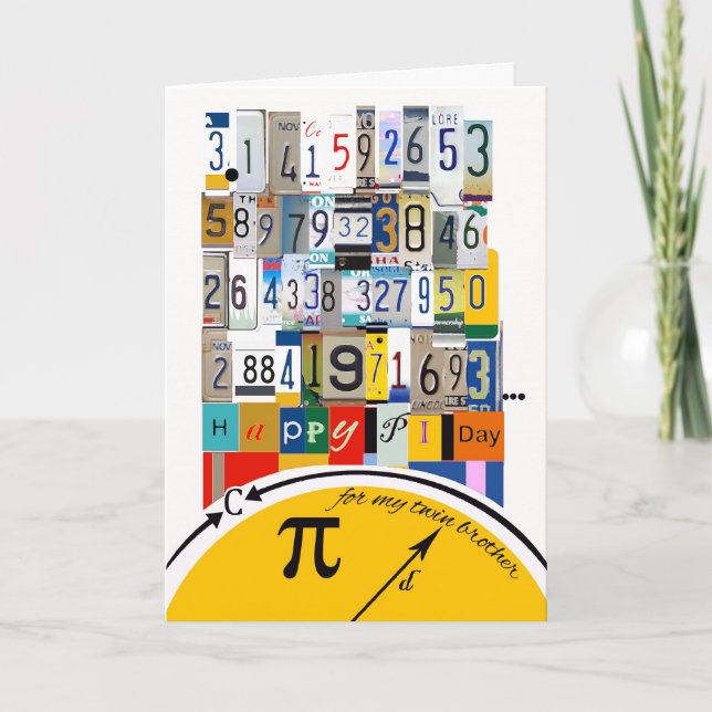 Carte Salutations de la journée Pi pour les Plaques de l (Devant)