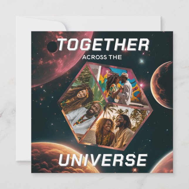 Carte Salutations de l'espace Univers Photos de souvenir (Devant)