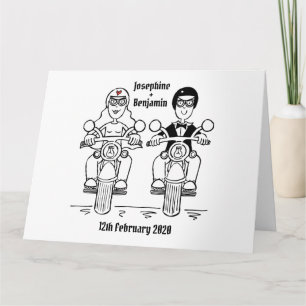 Carte Salutations de Mariage de motocyclette personnalis