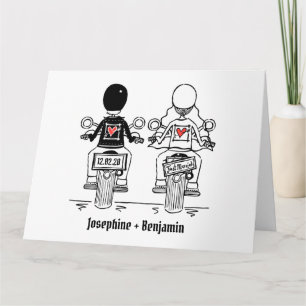 Carte Salutations de Mariage de motocyclette personnalis