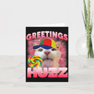 Carte Salutations de Mème de Chat Huzz Drôle Amoureux de